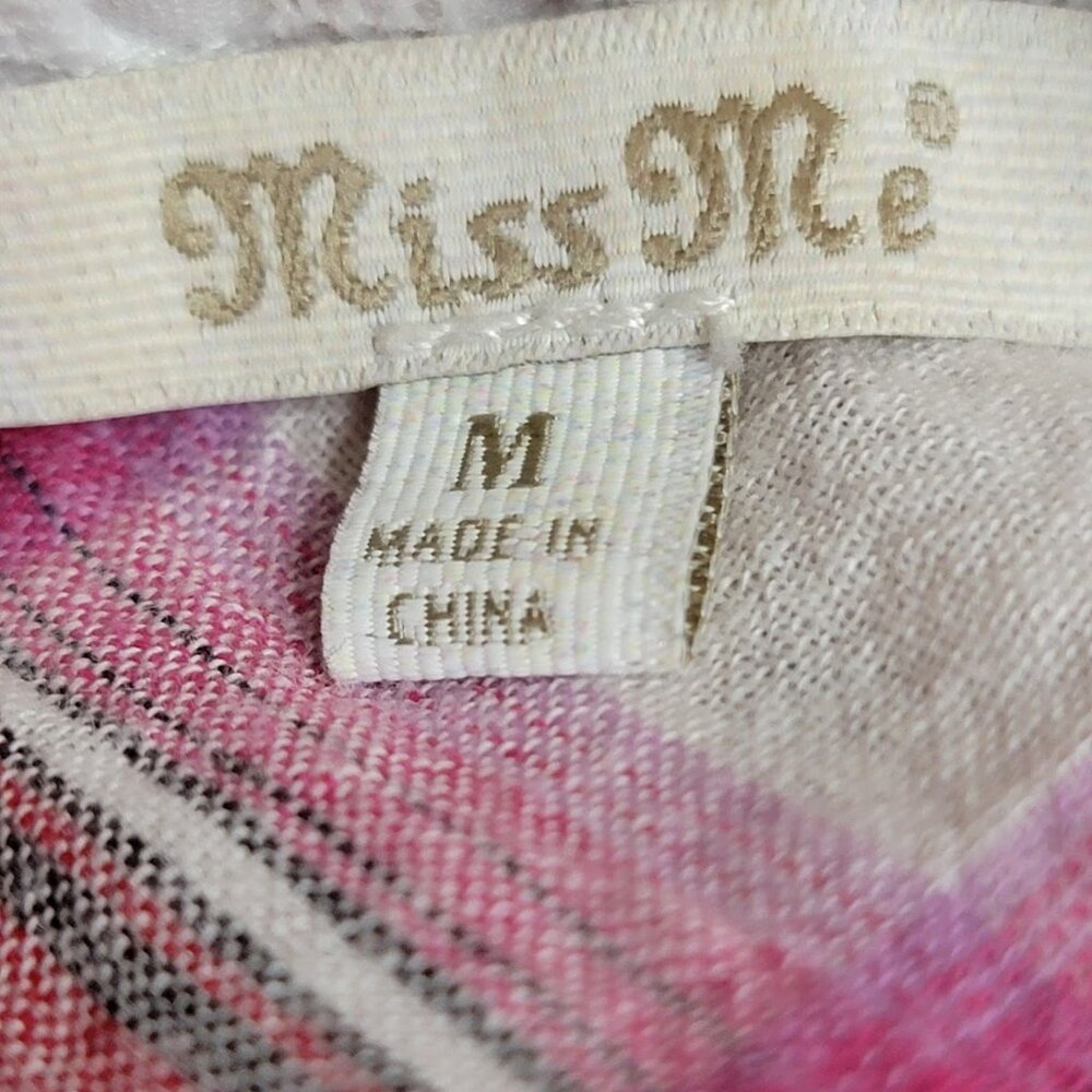 Miss Me Pink Plaid Sleeveless Shirt with Lace Back Size M – Western Boho Festiva - Picture 9 of 11